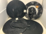 4 Black Fabric Witches' Hats- New with Tags