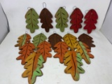 16 Wooden Autumn Leaf Cut-Out Ornaments