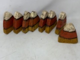 8 Wooden Candy Corn Standing Decorations