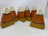 6 Wooden Candy Corn Decorations