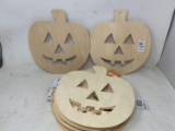 Large Lot of Unpainted Wooden Jack-O-Lantern Cut-Outs- New with Tags