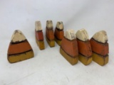 7 Wooden Candy Corn Standing Decorations