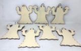 7 Wooden Ghost Ornaments