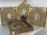 4 Artificial Wreaths in Wooden Crate Frames