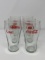 6 Clear Coca-Cola Glasses with Red Script