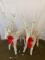 2 Lighted Reindeer with Red Bows Yard Decorations