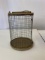 Cylindrical Wire Crab Trap with Wooden Ends