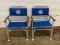 Pair of Nautical Aluminum Frame Canvas Chairs