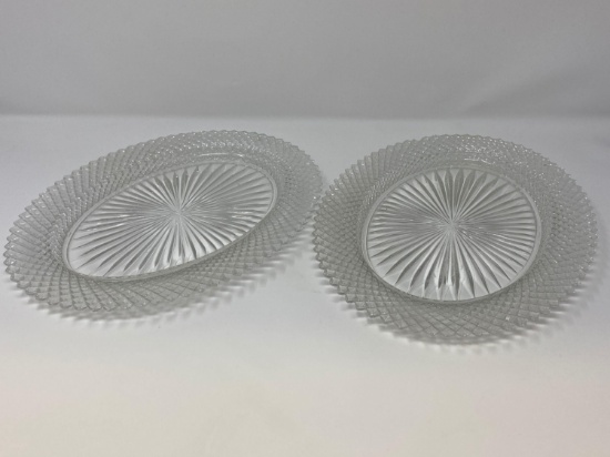 2 Glass Platters- Round and Oval