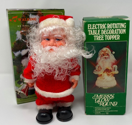 Walking Santa and Rotating Table Decoration/Tree Topper