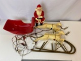 Antique Celluloid Santa with Sleigh & Reindeer