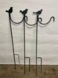 Garden Stake Plant Hangers with Bird Finials