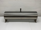 Stainless Steel Cylindrical Tank, Top Fill, Side Drain, Attached Mounting Brackets