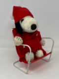 Vintage Plush Snoopy Doll in Red Chair