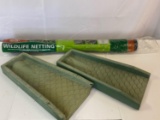 Pair of Run-Off Gutters and Packaging of Wildlife Netting