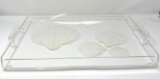Glass Seashell Etched Serving Platters