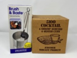 Brush & Baste Set and 5100 Cocktail Shrimp Servers with Oyster Cups