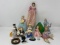 Grouping of Ceramic Figures, Doll, Thimble, Etc.