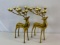 2 Brass Reindeer Votive Holders