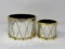2 Silver & Gold Decorative Drums