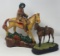 Horse & Rider Figure Candle and Saddled Horse Figure San Francisco Music Box