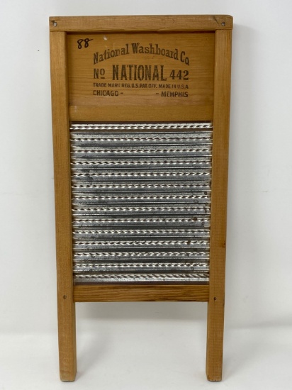 National No. 442 Wood & Metal Washboard