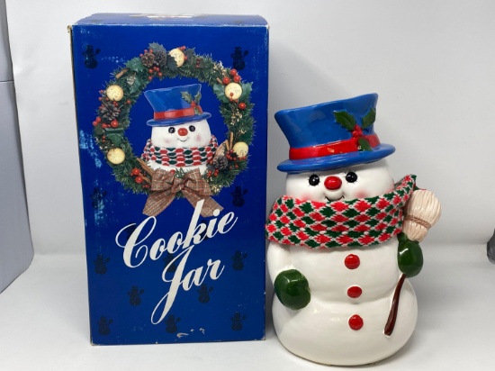 Snowman Cookie Jar with Box