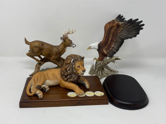 Porcelain Animals Figures and Extra Wooden Base