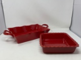 2 Rectangular Le Boulanger Bakeware Pieces