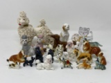 Grouping of Ceramic & Glass Dog & Cat Figures