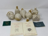 7 Lenox China Christmas Ornaments