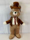 Plush Rabbit in Brown Suit with Hat