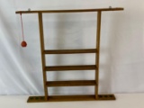 Wooden Cue Stick and Billiard Ball Stand