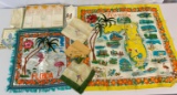 Vintage Souvenir Scarves, Handkerchiefs, Boxed Napkin Set