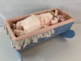 Lee Middleton Baby Doll in Rocking Cradle