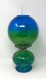 Blue/Green Oil Gone with the Wind Style Lamp