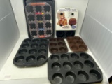 Grouping of Non-Stick Muffin & Bundt Trays- Some New