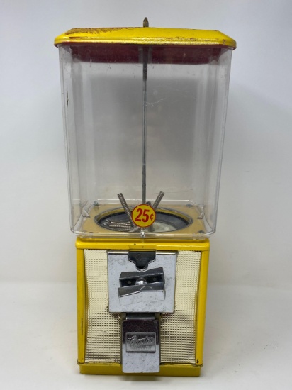 Yellow Curtis Products Gumball Machine