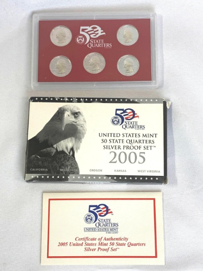 United States Mint Silver Proof Set, 2005 State Quarters