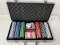Poker Chips, Cards & Dice in Fitted Metal Case