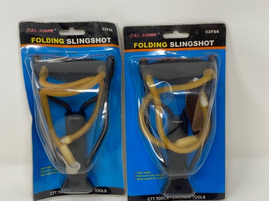 2 CAL-HAWK Folding Slingshots