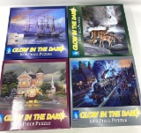 4 Jig Saw Puzzles in Lot- All Glow in the Dark
