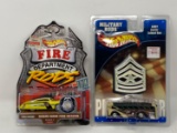 Hot Wheels Fire Department Rods- Miami Dade Fire Rescue and Hot Wheels Military Rods- U.S. Army