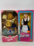 Mattel Barbie Play Figures, University and Sweden Barbies