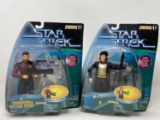 Star Trek Warp Factor Series- Commander William Riker and Q- Both New in Packaging