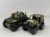 2 Military Vehicles- Soma Army Tank and Buddy L Jeep