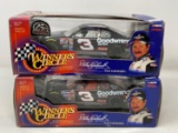 2 Winner's Circle #3 Dale Earnhardt Goodwrench Cars with Boxes