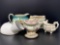 Porcelain Pitcher, Open Sugar Bowl, Creamer, Small Lidded Bowl, Enamelware Urinal, China Lid