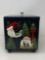 Paint Decorated Wooden Box with Santas