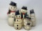 5 Vintage Snowman Figures